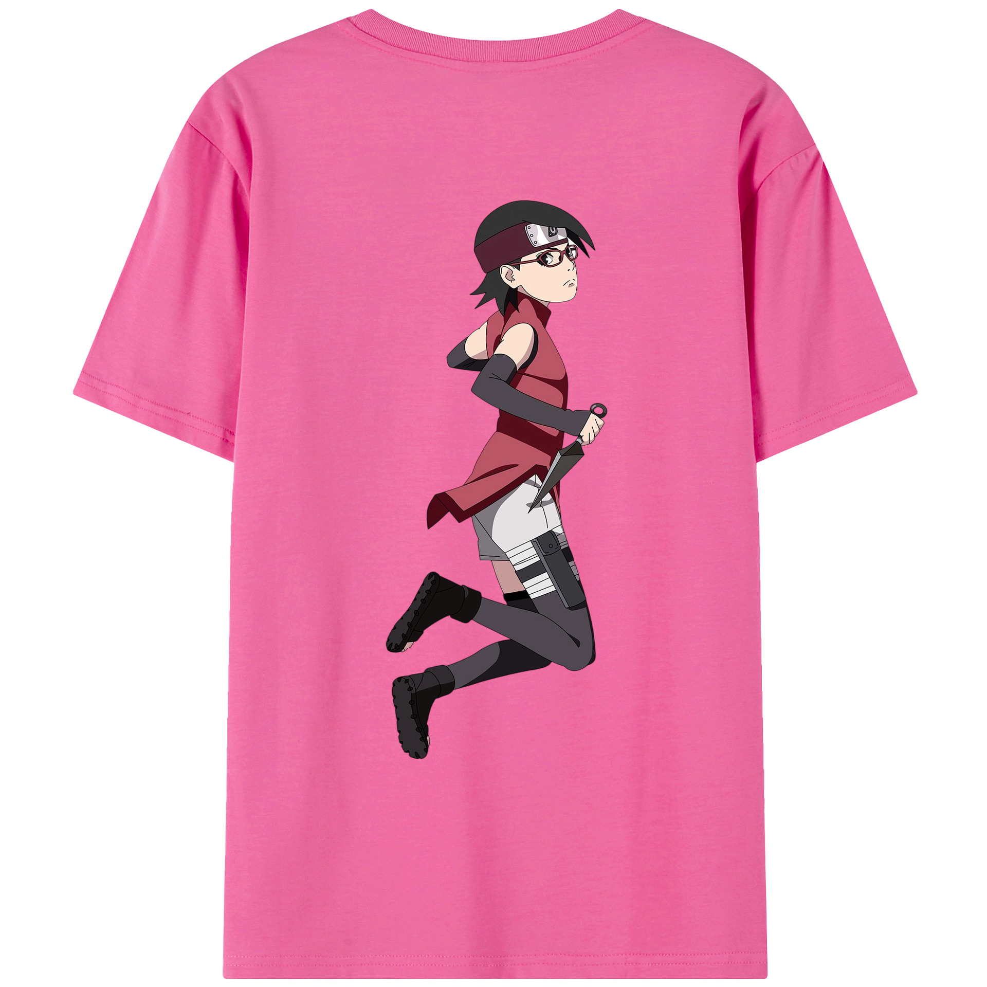 （画像用） NARUTO -ナルト- うちは サラダ Uchiha Sarada レディース半袖Tシャツ(バックプリント)